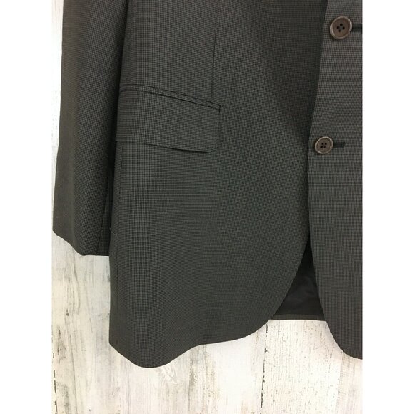 Brooks Brothers 346 Stretch Mens Two Button Blazer Jacket Brown Houndstooth 42 L - Picture 4 of 16